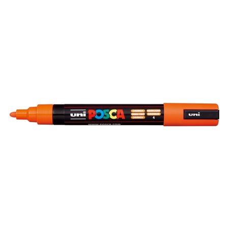 Marcador de tinta Posca PC-5M - Ponta de poliéster de 1,8 a 2,5 mm - Tinta à base de água - Resistente à luz - Laranja
