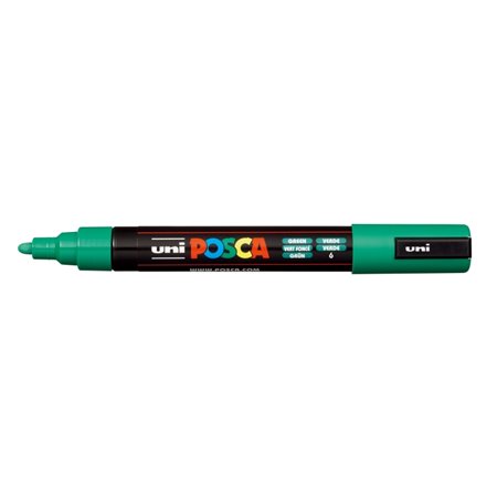 Marcador de tinta Posca PC-5M - Ponta redonda de 1,8 a 2,5 mm - Tinta à base de água - Resistente à luz - Não permanente - Verde