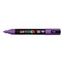 Marcador de tinta Posca PC-5M - Ponta redonda de 1,8 a 2,5 mm - Tinta à base de água - Resistente à luz - Não permanente - Viole