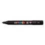 Marcador de tinta Posca PC-5M - Ponta redonda de 1,8 a 2,5 mm - Tinta à base de água - Resistente à luz - Preto
