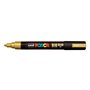 Marcador de tinta Posca PC-5M - Ponta de poliéster de 1,8 a 2,5 mm - Tinta à base de água - Resistente à luz - Cor dourada