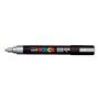 Marcador de tinta Posca PC-5M - Ponta de poliéster de 1,8 a 2,5 mm - Tinta à base de água - Resistente à luz - Prata