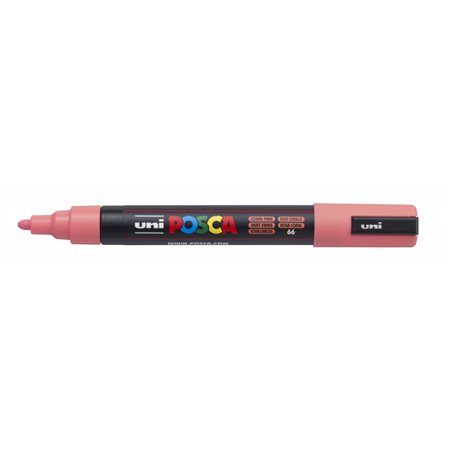 Marcador de tinta Posca PC-5M - À base de água - Ponta redonda de 1,8 a 2,5 mm - Resistente à luz - Rosa coral