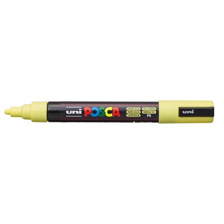 Marcador de tinta Posca PC-5M - Ponta de poliéster de 1,8 a 2,5 mm - Tinta à base de água - Resistente à luz - Amarelo Sol