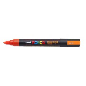Marcador de tinta Posca PC-5M - Ponta redonda de 1,8 a 2,5 mm - Tinta à base de água - Resistente à luz - Não permanente - Laran