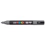 Marcador de tinta Posca PC-5M - Ponta redonda de 1,8 a 2,5 mm - Tinta à base de água - Resistente à luz - Cinza escuro