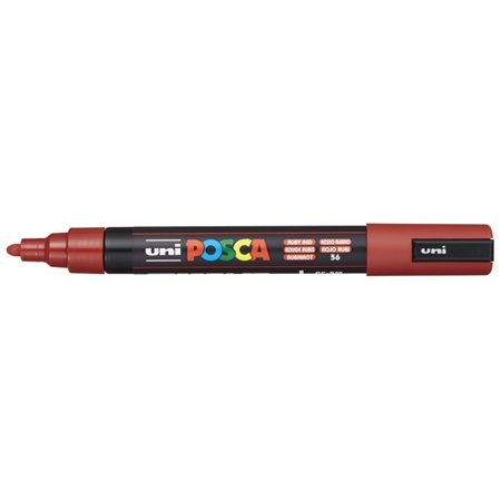 Marcador de tinta Posca PC-5M - Ponta redonda de 1,8 a 2,5 mm - Tinta à base de água - Resistente à luz - Não permanente - Verme