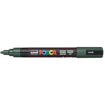 Marcador de tinta à base de água Posca PC-5M - Ponta redonda de 1,8 a 2,5 mm - Espessura do traço de 1,8 a 2,5 mm - Resistente à
