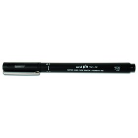 Marcador calibrado Uni-ball PIN03-200(S) - Ponta de poliacetal de 0,3 mm - Espessura do traço de 0,3 mm - Tinta resistente à águ