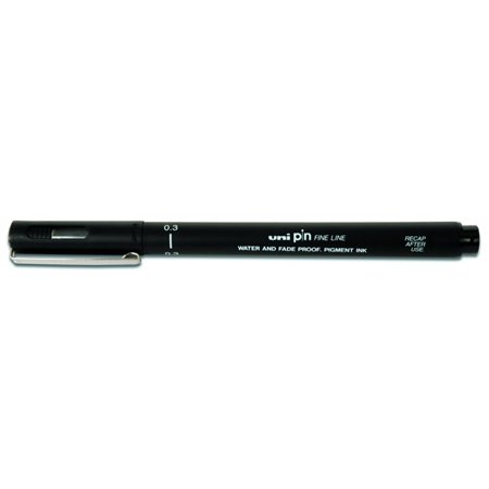 Marcador calibrado Uni-ball PIN03-200(S) - Ponta de poliacetal de 0,3 mm - Espessura do traço de 0,3 mm - Tinta resistente à águ