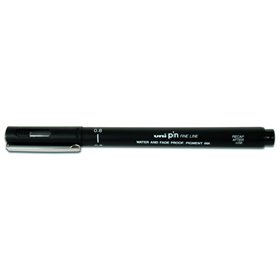Marcador calibrado Uni-ball PIN08-200(S) - Ponta de poliacetal de 0,8 mm - Espessura do traço de 0,8 mm - Tinta resistente à águ