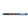 Marcador de tinta Posca PC-1MR - Ponta de rolo de fibra de 0,7 mm - Tinta pigmentada à base de água - Resistente à luz - Azul Gl