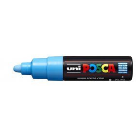 Marcador de tinta Posca PC-7M - Ponta redonda de 4,5 a 5,5 mm - Tinta à base de água - Resistente à luz - Azul claro