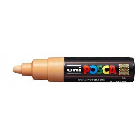 Marcador de tinta Posca PC-7M - Ponta redonda de 4,5 a 5,5 mm - Tinta à base de água - Resistente à luz - Não permanente - Laran