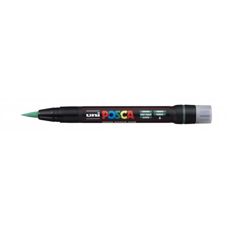 Marcador de tinta Posca PCF-350 - Ponta de pincel acrílica - Tinta pigmentada à base de água - Resistente à luz - Não permanente