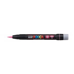 Marcador de tinta Posca PCF-350 - Ponta de pincel acrílica - À base de água - Não permanente - Resistente à luz - Inodoro - Rosa