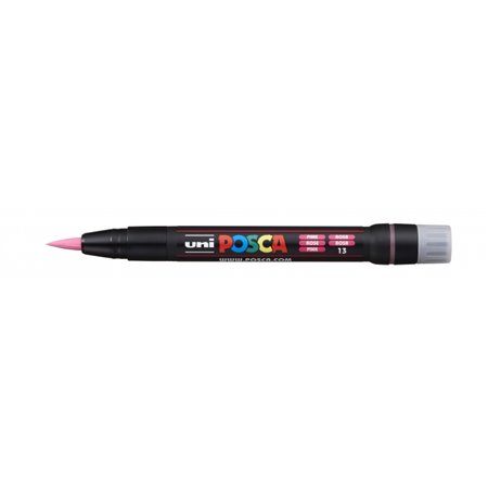 Marcador de tinta Posca PCF-350 - Ponta de pincel acrílica - À base de água - Não permanente - Resistente à luz - Inodoro - Rosa