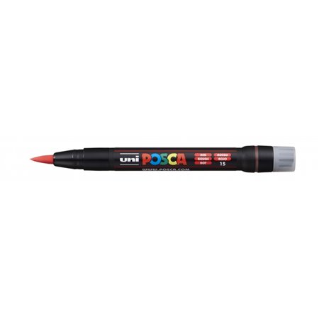 Marcador de tinta Posca PCF-350 - Ponta de pincel acrílica - Tinta à base de água - Não permanente - Resistente à luz - Inodoro 