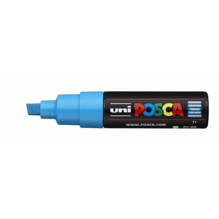Marcador de tinta Posca PC-8K - Ponta chanfrada acrílica de 8 mm - Tinta à base de água - Resistente à luz - Não permanente - Tu