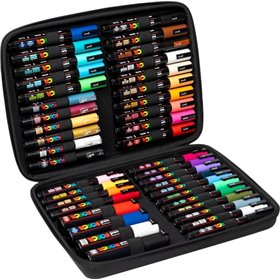 Estojo Premium Posca com 40 Marcadores de Tinta - Cores e Espessuras de Traço Variadas - Ponta de Poliéster - Tinta Pigmentada à