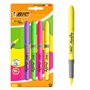 Conjunto de Marcadores de Texto Bic com 4 Canetas Fluorescentes - Ponta Chanfrada - Espessura da Linha entre 1,60 e 3,30 mm - Te