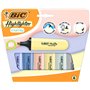 Marcadores de texto Bic, cor pastel mineral, pacote com 6 unidades - Ponta chanfrada - Espessura da linha entre 1,20 e 4,60 mm -