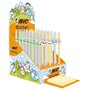 Conjunto de 40 canetas esferográficas Bic Cristal Pastel Figurines - Corpo opaco em tons pastel com figuras de animais - Ponta r