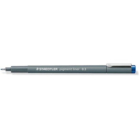 Caneta Staedtler Pigment Liner 308 Fineliner - Espessura da linha 0,3 mm - Secagem rápida - Azul