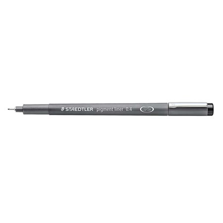 Caneta Staedtler Pigment Liner 308 Fineliner - Espessura da linha 0,4 mm - Secagem rápida - Preta