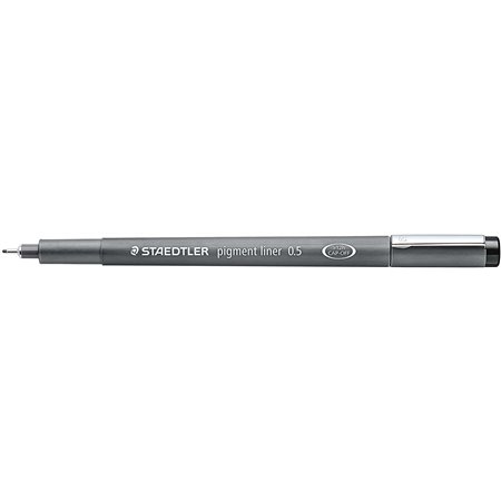 Caneta Staedtler Pigment Liner 308 Fineliner - Espessura da linha 0,5 mm - Secagem rápida - Preta