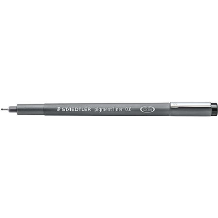 Caneta Staedtler Pigment Liner 308 Fineliner - Espessura da linha 0,6 mm - Secagem rápida - Preta