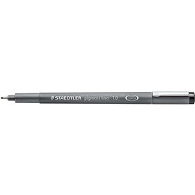 Caneta Staedtler Pigment Liner 308 Fineliner - Espessura da linha de 1 mm - Secagem rápida - Preta