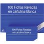 Pacote com 100 fichas pautadas listradas Mariola nº 5 para arquivamento - Medidas: 215 x 160 mm - Cor: Branca