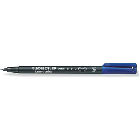 Caneta permanente Staedtler Lumocolor 313 de ponta fina - Espessura da linha de aproximadamente 0,4 mm - Secagem rápida - Azul