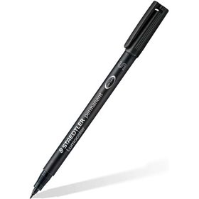 Marcador permanente Staedtler Lumocolor 313 de ponta fina - Espessura da linha de 0,4 mm - Secagem rápida - Preto