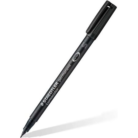 Marcador permanente Staedtler Lumocolor 313 de ponta fina - Espessura da linha de 0,4 mm - Secagem rápida - Preto