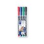 Staedtler Lumocolor 317 - Pacote com 4 Marcadores Permanentes - Ponta Redonda Média - Largura da Linha Aprox. 1mm - Tampa com Cl