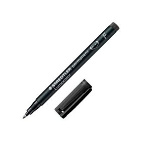 Marcador permanente Staedtler Lumocolor 318 - Ponta fina redonda - Largura da linha de 0,6 mm - Tampa com clipe - Secagem rápida