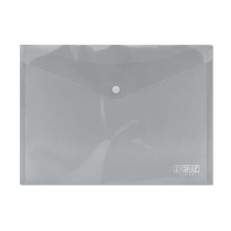Envelope para documentos Ingraf A4 - Fecho de pressão - Polipropileno cristal transparente