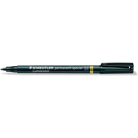Marcador permanente Staedtler Lumocolor Special 319 - Ponta de aproximadamente 1 mm - Secagem rápida - Resistente à luz - Preto
