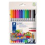 Staedtler Noris 320 - Pacote com 12 Marcadores - Ponta de Fibra Dupla - Espessuras de Traço de 1 e 3 mm - Tampa Ventilada - Core