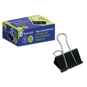 Bismark Pacote com 12 Clips de Papel Metálicos 32mm - Lâmina Dobrável - Preto