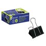 Bismark Pacote com 12 Clips de Papel Metálicos 32mm - Lâmina Dobrável - Preto