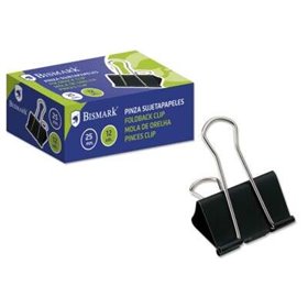 Bismark Pacote com 12 Clips de Papel Metálicos 25mm - Lâmina Dobrável - Preto