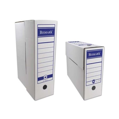 Caixa para Arquivo Definitivo Bismark, Tamanho Fólio 10x36,5x25,5cm - Papelão Ondulado - Dupla Laminação - Cor Branca