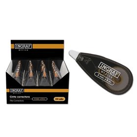 Fita Corretiva Ingraf 5mm x 8m - Corpo Transparente - Formato Ergonômico