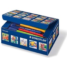 Staedtler Noris 326 - Pacote com 100 Marcadores de Ponta Fina - Espessura da Linha de Aprox. 1mm - Tinta à Base de Água - Cores 