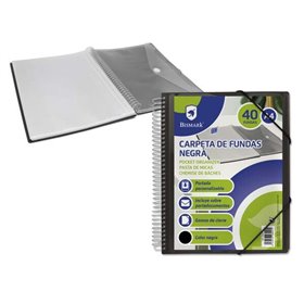 Pasta Bismark com 40 folhas transparentes - Formato A4 - Inclui envelope para documentos - Fecho elástico