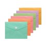 Envelope para documentos Bismark A6 - Fecho de pressão - Fabricado em polipropileno - Cores pastel sortidas