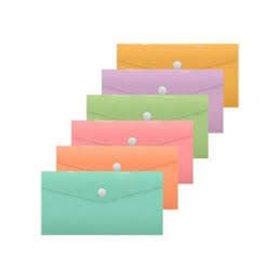 Porta-documentos Bismark - Medidas: 240x125mm - Fecho de pressão - Fabricado em polipropileno - Cores pastel sortidas